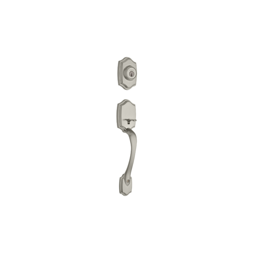 Belleview Handleset, Less Interior Pack, KW1 Keyway, Radius Corner Adjustable Latch 2-3/8"-2-3/4" Backset, Satin Nickel US15/619