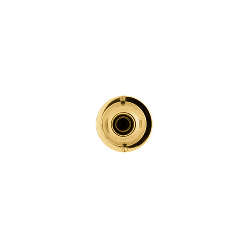 Trine Access Technology JRP Push Button, Polished Solid Brass w/ Black Button, 1-3/4" Diameter, up to 30 Volts AC or DC