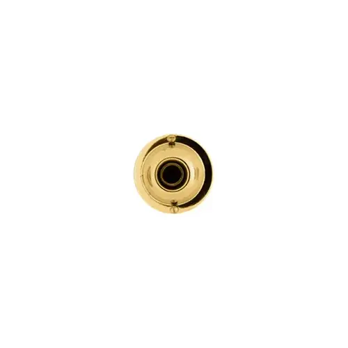 Trine Access Technology JRP Push Button, Polished Solid Brass w/ Black Button, 1-3/4" Diameter, up to 30 Volts AC or DC