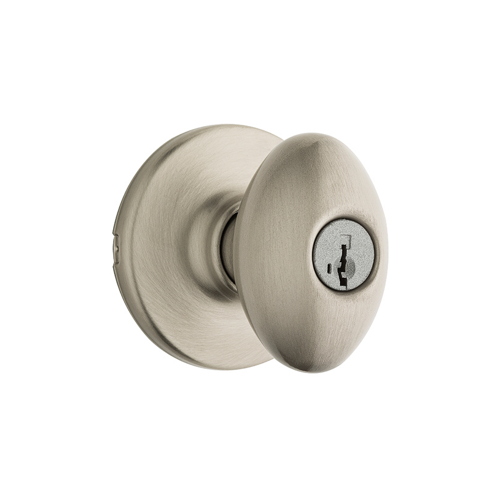 Kwikset 400AO15-6ALRCS-SMT Aliso Entry Knob, KW1 SmartKey, 6-Way Adjustable Latch 2-3/8"-2-3/4" Backset, Grade 3, Satin Nickel US15/619