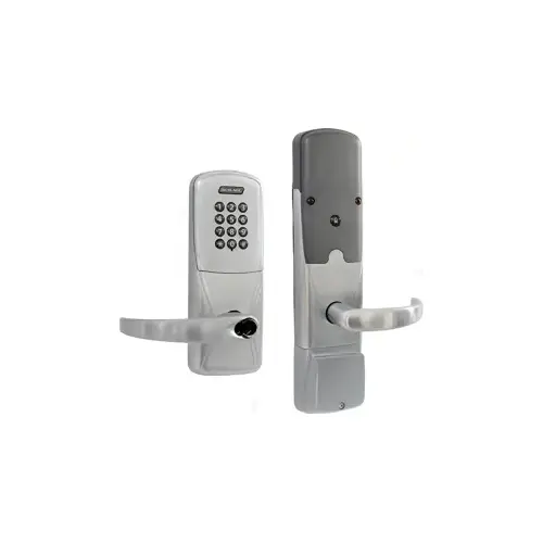 KIT - Keypad Networked Wireless Apartment Cylindrical Lock, Sparta Lever, FSIC Prep, Schlage Large Format IC Core Included, 6-Pin C Keyway (1-Bitted Brushed Chrome Cylinder 626), Satin Chrome 626, US26D