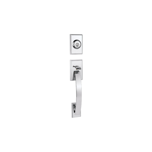 Tavaris Handleset, Less Interior Pack KW1 SmartKey Radius Corner Adjustable Latch 2-3/8"-2-3/4" Backset, Polished Chrome US26/625