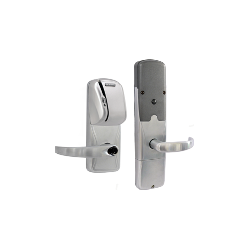 KIT - Mag-Stripe (Swipe Card) Networked Wireless Classroom/Storeroom Cylindrical Lock, Sparta Lever with FSIC Prep (Schlage Full Size IC Core not Included), Satin Chrome 626