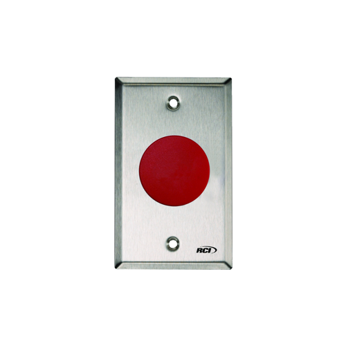 Momentary Red Blank Exit Button 1-3/4"