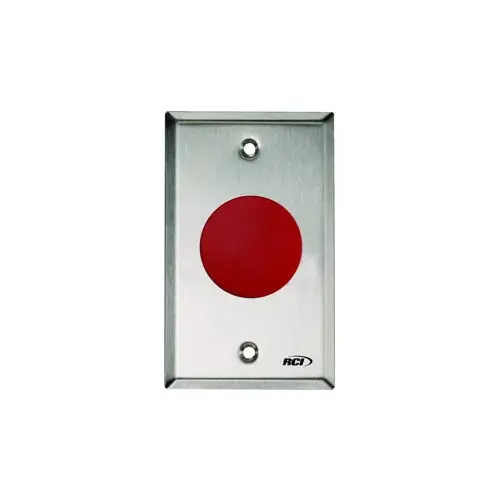 Momentary Red Blank Exit Button 1-3/4"