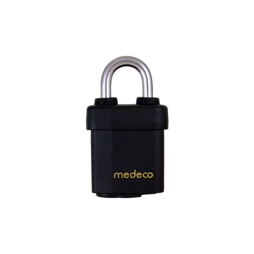 Medeco Security Locks 5451FLO Indoor/Outdoor Key-In-Knob Padlock, Non-Key Retaining, 5/16" Shackle Diameter, 1-1/8" Shackle Clearance, 2-1/8" Body Width, Less Cylinder