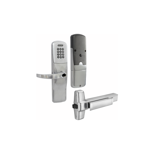 KIT - Keypad Networked Wireless Exit Trim for Rim Exit Device, Sparta Lever with SFIC Prep (Small Format IC Core not Included), Satin Chrome 626