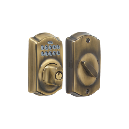 Schlage Lock Company BE365CAM609 12287 Keypad Deadbolt Camelot, Key