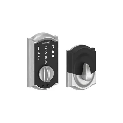 Touch Keypad Deadbolt Camelot, No Key, Triple Option Adjustable Backset, Grade 2, Satin Chrome 626, US26D