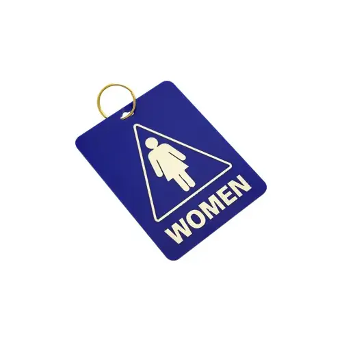 Women Room Key Tag w/Ring Individual Blue