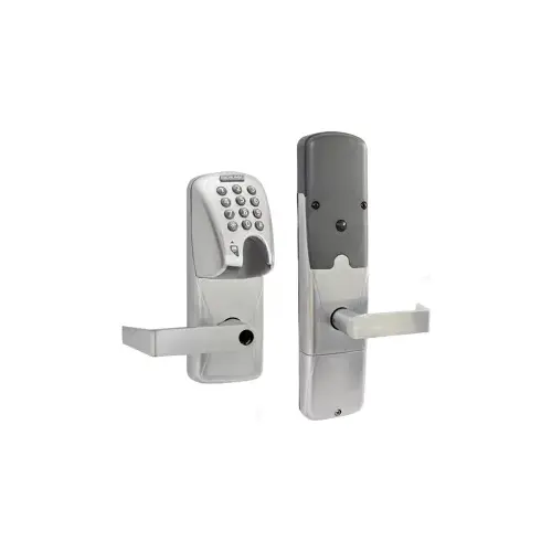 KIT - Mag-Stripe (Insert Card) and Keypad Networked Wireless Classroom/Storeroom Cylindrical Lock, Rhodes Lever Less Cylinder (Conventional Cylinder not Included), Satin Chrome 626