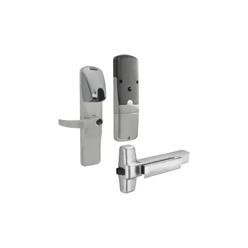 KIT - Mag-Stripe (Insert Card) Networked Wireless Exit Trim for Rim Exit Device, Sparta Lever with FSIC Prep (Schlage Full Size IC Core not Included), Satin Chrome 626