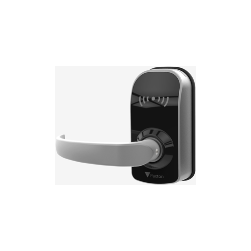 PaxLock Pro, Eclipse Lever Latch Lock, Dual Frequency Reader, Battery Powered, 13.56 MHz, 2.4GHz, Bluetooth, AES128, 1-3/4" Door Thickness, ISED, UL, FCC, Black