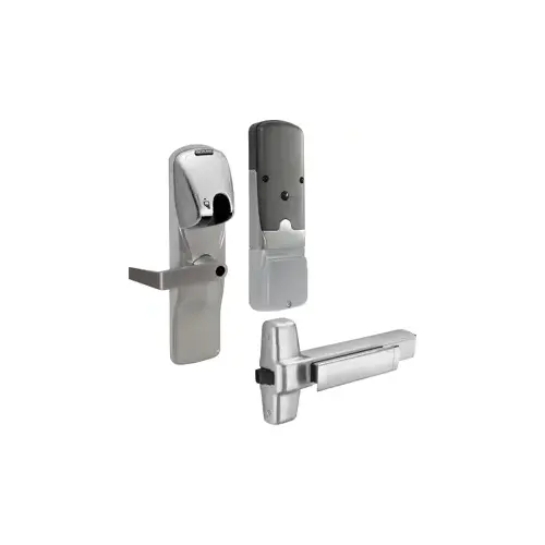 KIT - Mag-Stripe (Insert Card) Networked Wireless Exit Trim for Rim Exit Device, Rhodes Lever Less Cylinder (Conventional Cylinder not Included), Satin Chrome 626