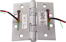 McKinney TA2714 4.5 X 4.5 US26D CC4-18 4FT Electrified-CC4, 4 Wire, 5-Knuckle Hinge, Standard Weight, Full Mortise, Oil Impregnated Bearing (TA), 4.5" x 4.5" (4545), Steel Base, Satin Chrome US26D/652