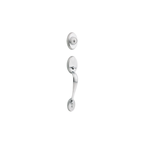 Chelsea Handleset, Less Interior Pack, KW1 SmartKey, Radius Corner Adjustable Latch 2-3/8"-2-3/4" Backset, Satin Chrome US26D/626