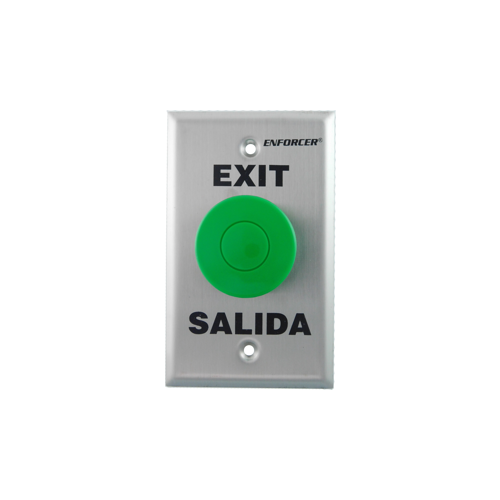 Single Gang 1 1/2" Green Mushroom Cap Exit Button , SPDT, 12-24V AC/DC