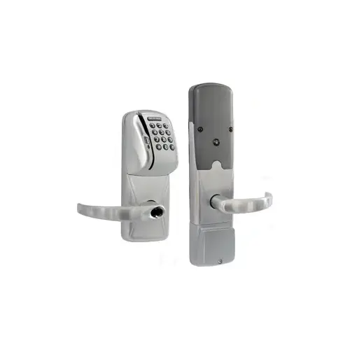 KIT - Mag-Stripe (Swipe Card) and Keypad Networked Wireless Privacy Mortise Lock, Sparta Lever with SFIC Prep (Small Format IC Core not Included), Satin Chrome 626