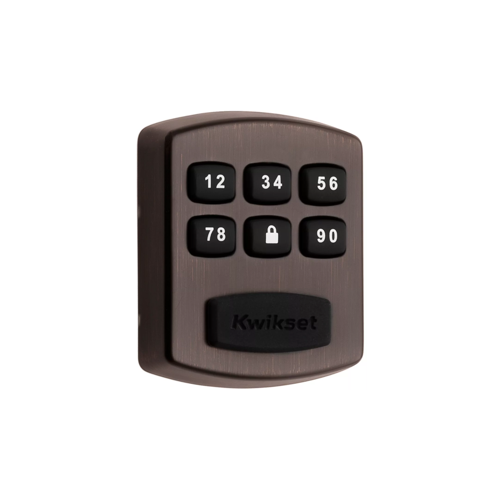 Keyless Entry 6-Button Electronic Deadbolt, No Keyway, Radius Corner Adjustable Latch 2-3/8"-2-3/4" Backset, Venetian Bronze 11P/716, Clear Pack