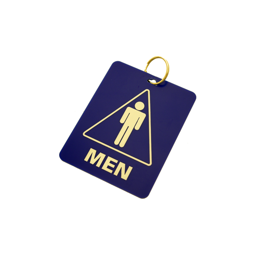 Men Room Key Tag w/Ring Individual Blue