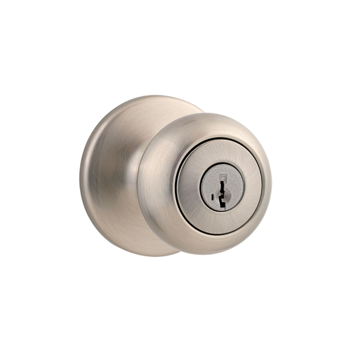 Cove Entry Knob, KW1 SmartKey, Keyed Alike 3, 6-Way Adjustable Latch 2-3/8"-2-3/4" Backset, Grade 3, Satin Nickel US15/619