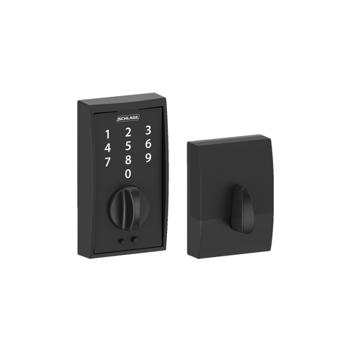 Touch Keypad Deadbolt Camelot, No Key, Triple Option Adjustable Backset, Grade 2, Matte Black 622, US19