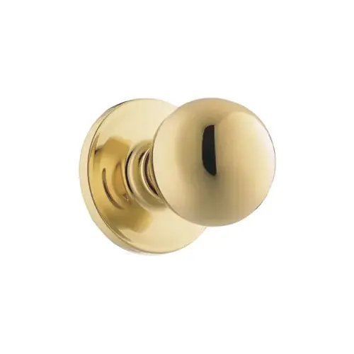 Weiser Lock GAC101Y3RLR1 Passage, Yukon Knob, Non-Keyed, Light Duty, Cylindrical Lock, Radius Corner Adjustable Latch, Radius Corner Strike, UL, Grade 3, US3/605 Bright Brass