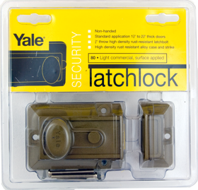 Yale Security Inc V80 Rim Security Latch Lock, Single
