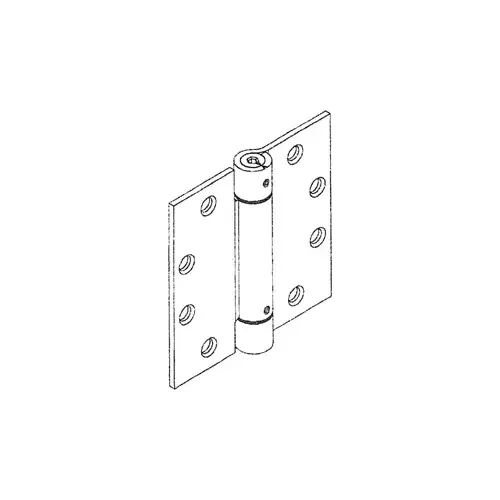 Spring Hinge Full Mortise, Square Corner, 4.5" x 4.5" (4545), Ferrous Steel Base, Bright Brass US3/633