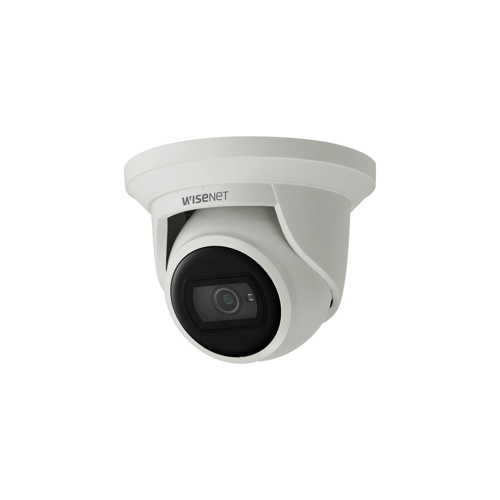 Hanwha ANE-L6012R Wisenet A Series Network IR Turret Flateye PoE Camera, 2MP @ 30 FPS, 3mm Fixed Focal Lens, Triple Codec (H.265/H.264/MJPEG), Wise Stream II, 120dB, IR Viewable Length 20m(65.62ft), Day & Night (ICR), FOV H: 107.7 / V: 59.0, IVA, Tampering, Motion Detect