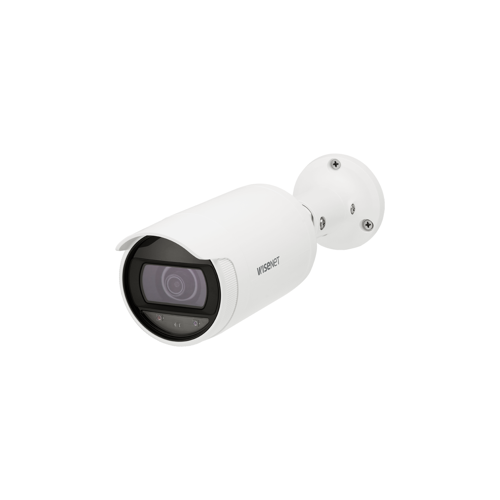 Hanwha ANO-L7012R Wisenet A Series Network Outdoor IR Bullet PoE Camera, 4MP @ 30 FPS, 3mm Fixed Focal Lens, Triple Codec (H.265/H.264/MJPEG) with WiseStream II, 120dB, IR Viewable Length 20m(65.62ft), Day & Night Auto (ICR), FOV H: 98.3 / V: 54.2, IVA, Defocus Detection