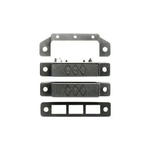 George Risk Industries 29A-B 2-1/2" Long Commercial Surface Mount Magnetic Contact Switch Set, Standard Gap 1" and 5/8" on Steel, Side Terminals and Cover, Closed Loop( N/O), Brown Black