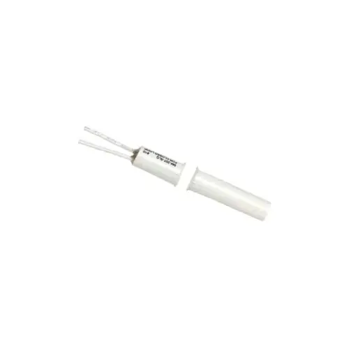 George Risk Industries 2020-12-W 3/8" Diameter Recessed Magnetic Contact Switch Set, 1/2" Gap, Press in to Fit, Closed Loop (N/O), 12" Leads, White