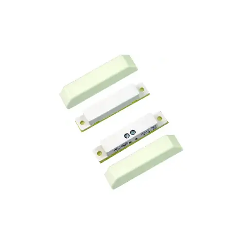 Mini Surface Screw Mount Magnetic Contact Switch Set with Cover, Up to 1" Gap, Closed Loop (N/O), White