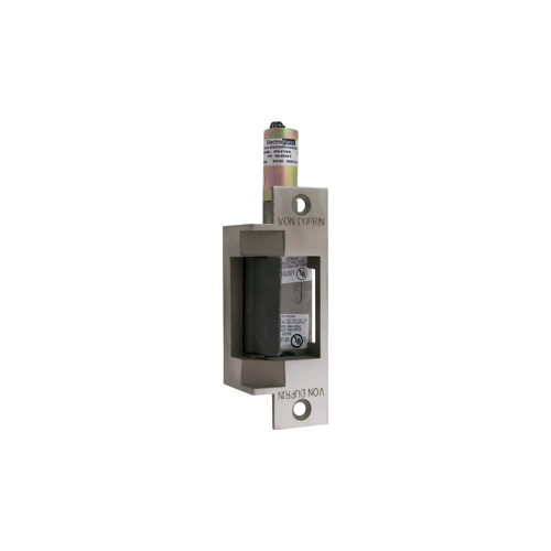 Fire Rated Electric Strike for Mortise or Cylindrical Locks, 24VDC, Fail Secure FSE, 630/US32D Satin Stainless Steel