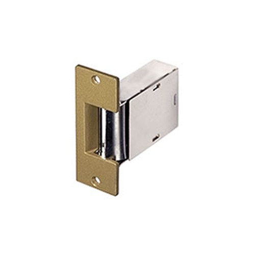 Trine Access Technology 005 Electric Strike, 8-16VAC, Fail Secure, 3-1/2" x 1-3/8" Faceplate, up to 5/8" Throw, Brass Powder Coat