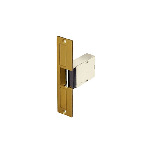 Trine Access Technology 004 Electric Strike, 8-16VAC, Fail Secure, 6-1/4" x 1-3/8" Faceplate, up to 5/8" Throw, Brass Powder Coat