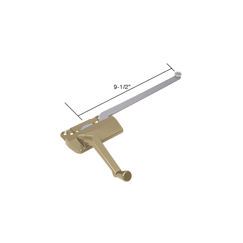 Coppertone Left Hand Casement Window Operator Surface Mount With 9-1/2" Single Arm