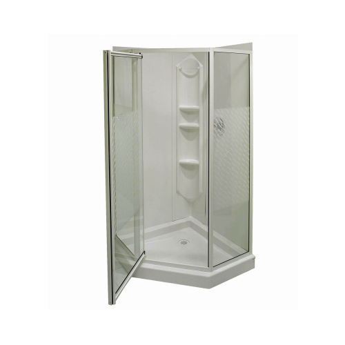 MAAX 101694000129106 Himalaya 101694-001 Shower Kit, 38 in L, 38 in W, 74-1/4 in H, Polystyrene, 3-Wall Panel, Neo-Angle