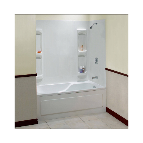 MAAX 102573000129000 Utah Series Bathtub Wall Kit, 31-3/4 in L, 60-1/2 in W, 59 in H, Polystyrene, Glue Up Installation