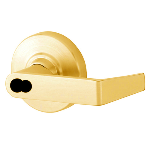 ALX Series Grade 2 Classroom Rhodes Lever Lock with Large Format IC Prep Less Core; 47267042 Deadlatch; and 47267101 ANSI Strike Bright Brass Finish