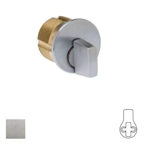 Mortise Turn Knob Cylinder Satin Chrome