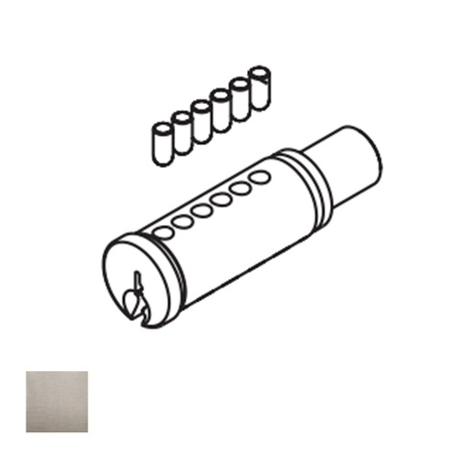 8 Line Cylinder Plug and Pin, Satin Nickel