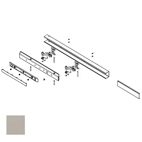 Exit Device Fire Rated Rail Assembly, Satin Stainless Steel