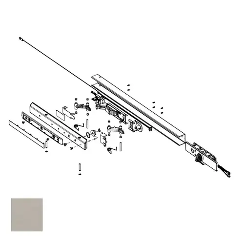 86/87/88/8900 Series Exit Device Rail Assembly with Electrogaurd, Satin Stainless Steel