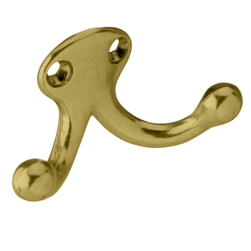 582 Wardrobe Hook, Bright Polished Brass