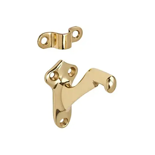 Brass Handrail Bracket, Bright Brass