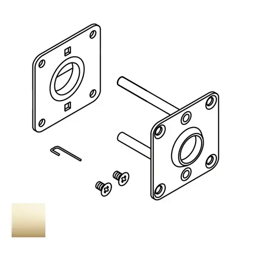 ML2000 Square Adapter, 2-1/4" Thick door Bright Polished Brass