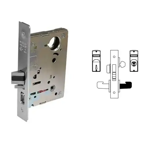 8200 Series 8251 Storeroom Deadbolt Lockset Body Satin Chrome