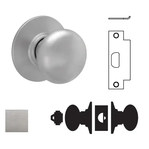 A80LD Plymouth Storeroom Lock, Satin Chrome